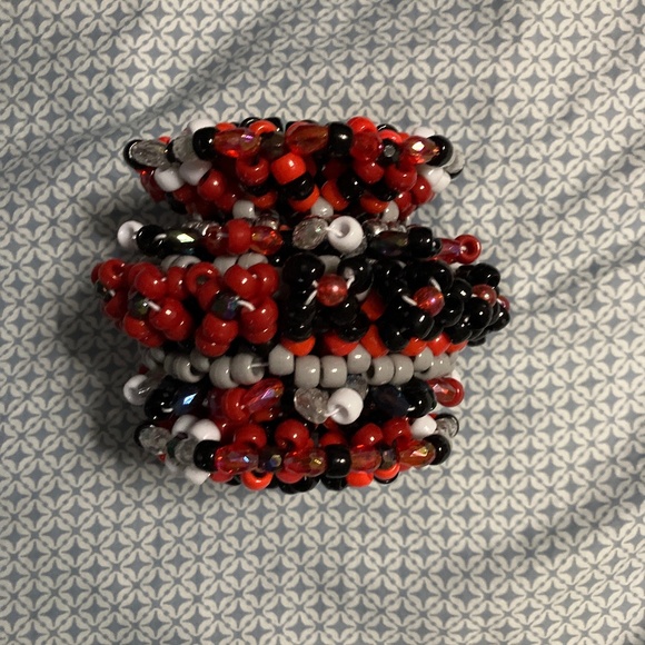 Red, black, white Kandi cuff - Picture 3 of 3